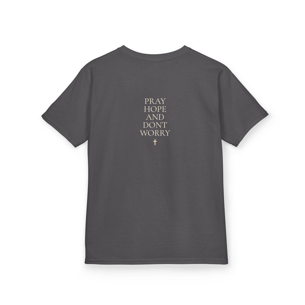 Padre Pio “Pray, Hope & Don’t Worry” Youth Tee | ORA KIDS