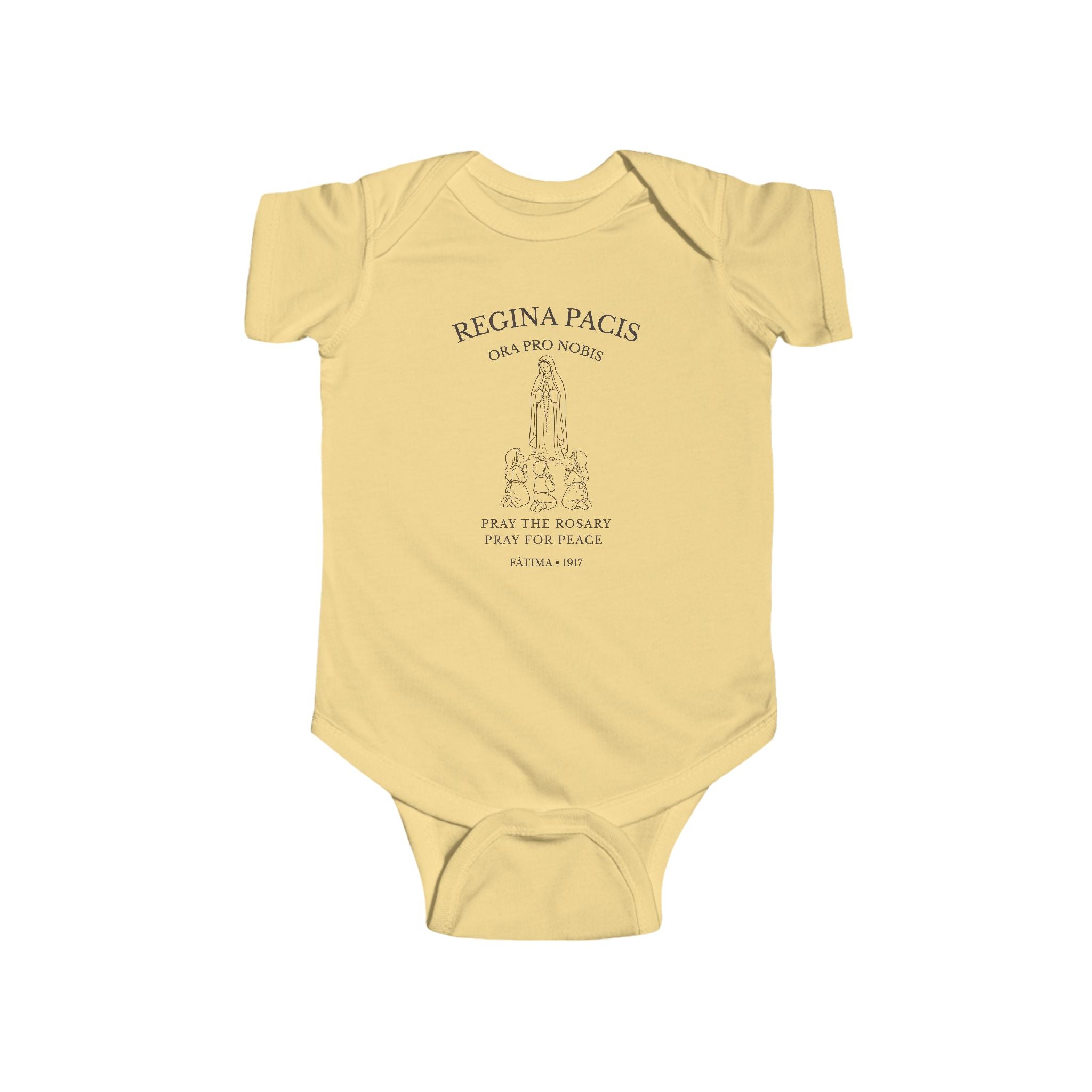 Our Lady of Fátima — Pray the Rosary Baby Bodysuit