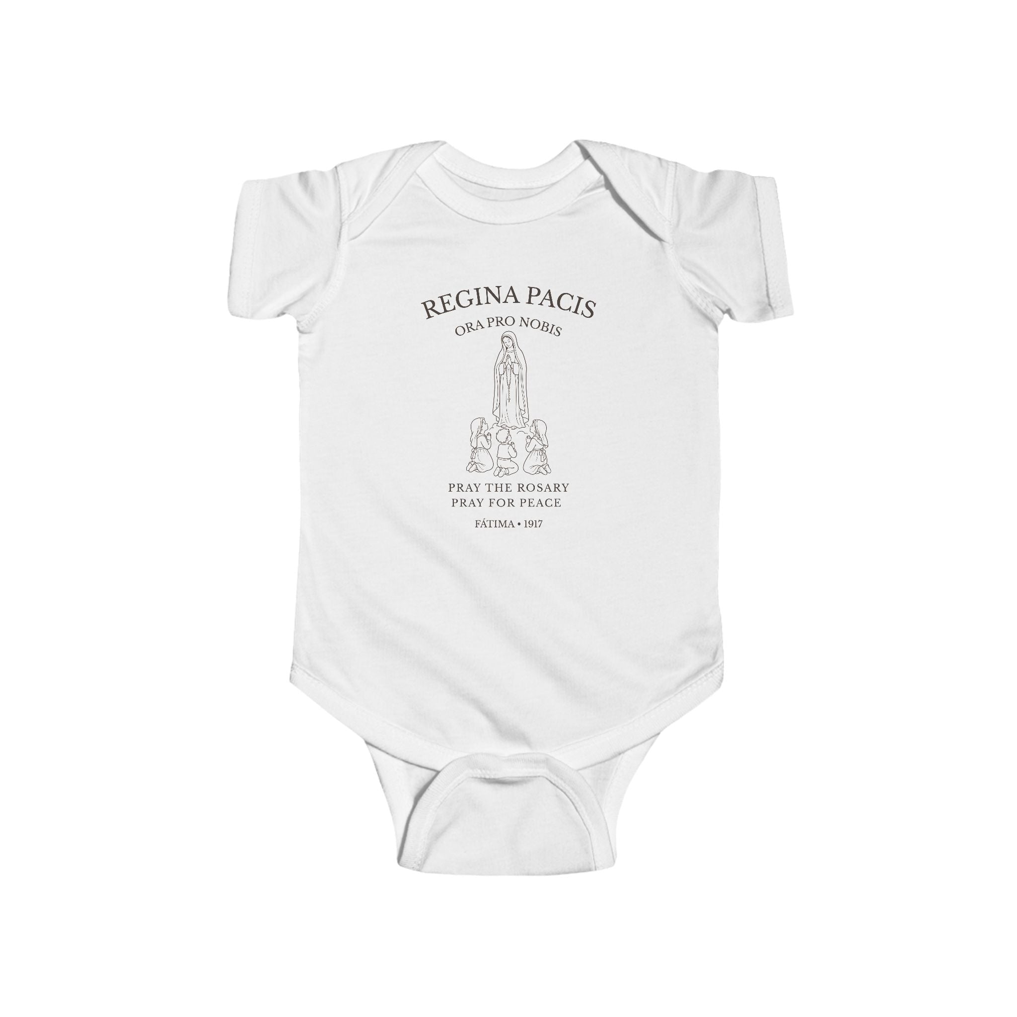 Our Lady of Fátima — Pray the Rosary Baby Bodysuit