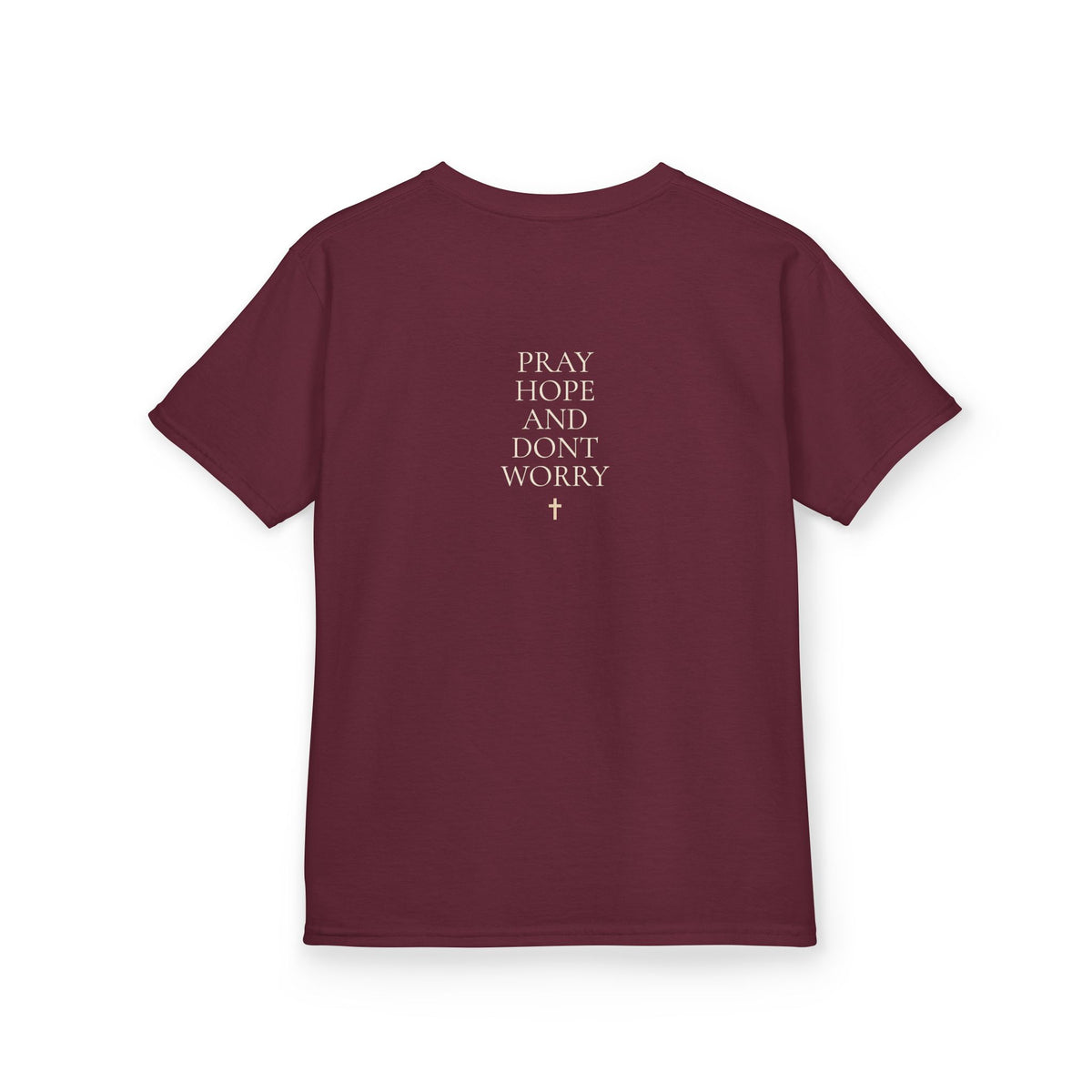 Padre Pio “Pray, Hope & Don’t Worry” Youth Tee | ORA KIDS